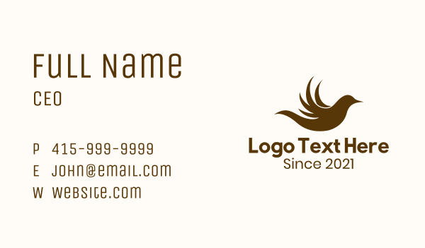 Flying Finch Silhouette Business Card Design Image Preview