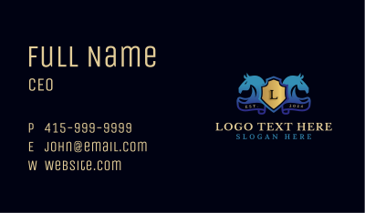 Horse Shield Stallion Business Card Image Preview