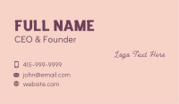 Feminine Cursive Wordmark Business Card Image Preview