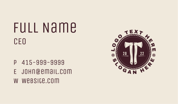 Axe Lumberjack Business Business Card Design Image Preview