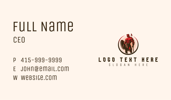Strong Warrior Spear Business Card Design Image Preview