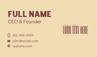 Brown Advisory Wordmark Business Card Image Preview