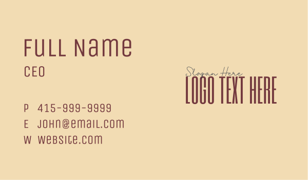 Brown Advisory Wordmark Business Card Design Image Preview