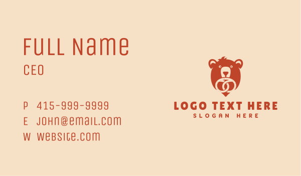 Pretzel Bear Bakery Business Card Design Image Preview