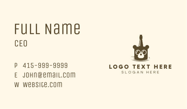 Bear Beer Bucket Business Card Design Image Preview