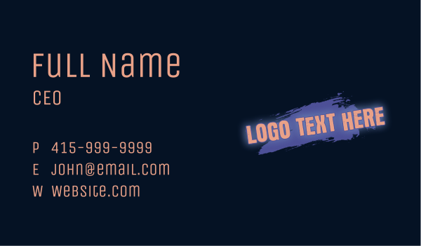 Paint Glow Wordmark Business Card Design Image Preview