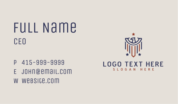 Abstract Eagle Patriot Business Card Design Image Preview