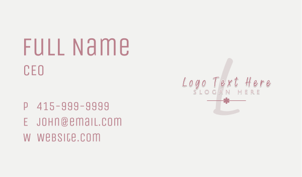 Flower Beauty Letter Business Card Design Image Preview