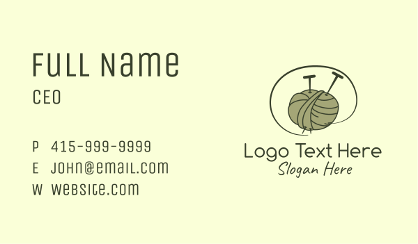 Knitting Needle Thread Business Card Design Image Preview
