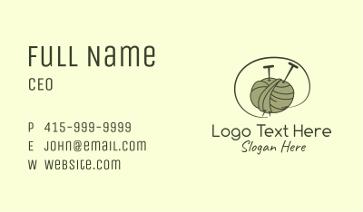 Knitting Needle Thread Business Card Image Preview