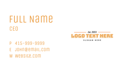 Playful Brand Wordmark   Business Card Image Preview