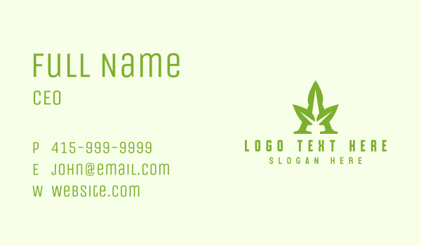 Green Triple Leaf A Business Card Design Image Preview