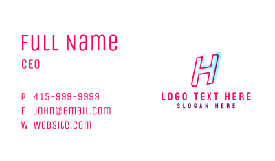 Creative Design Business Letter H Business Card Image Preview