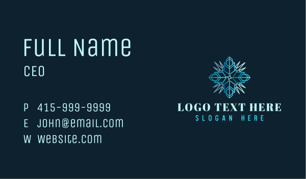 Blue Ice Compass Business Card Design Image Preview