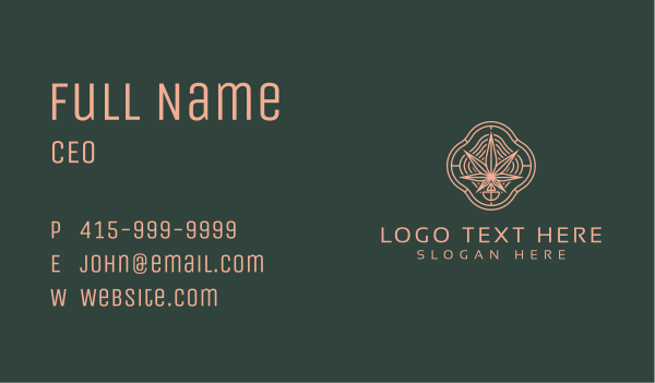 Abstract Vintage Marijuana Business Card Design Image Preview