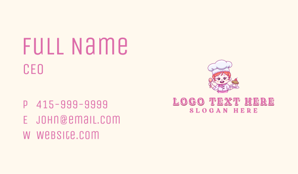 Pastry Chef Baking Business Card Design Image Preview