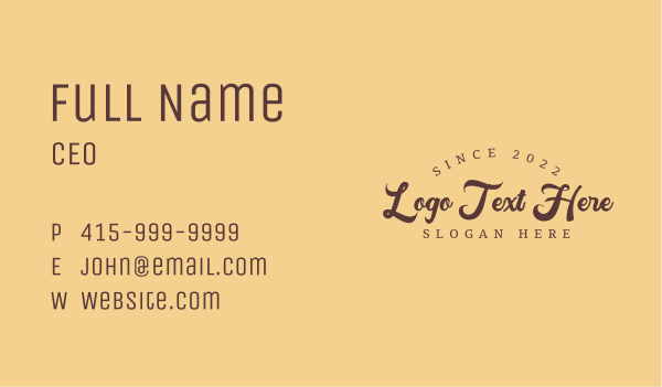 Vintage Cursive Business Business Card Design Image Preview