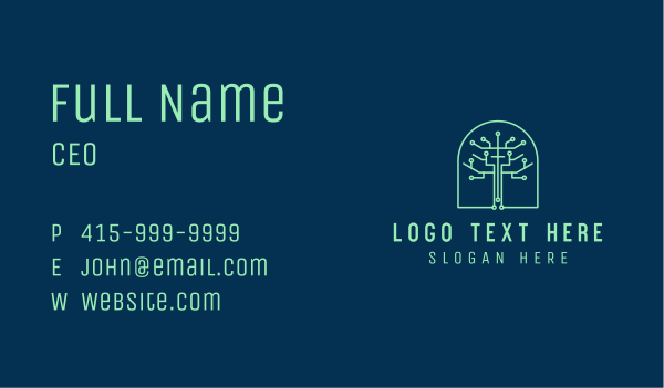 Green Tree Circuitry  Business Card Design Image Preview