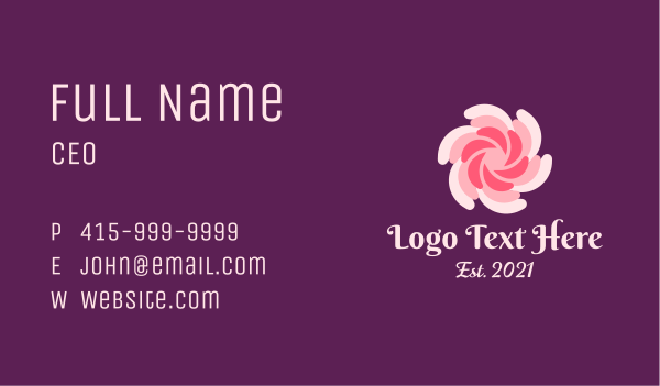 Spiral Floral SPA Business Card Design Image Preview