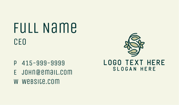 Botanical Letter S Business Card Design Image Preview