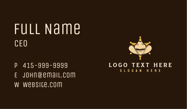 Cowboy Sheriff Hat Business Card Design Image Preview