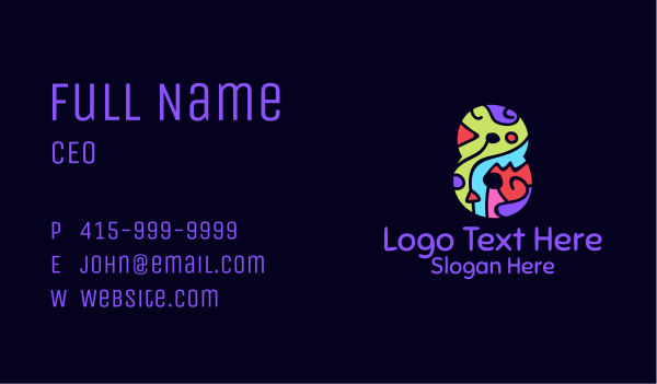 Colorful Shapes Number 8 Business Card Design Image Preview