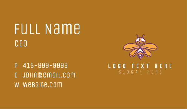 Cute Yellow Bumblebee Business Card Design Image Preview