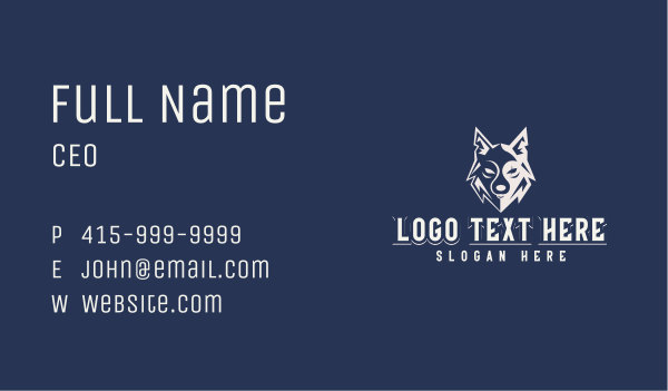 Wild Wolf Avatar Business Card Design Image Preview