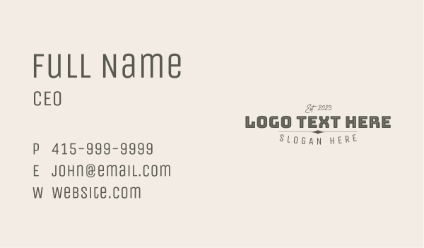 Fashion Style Wordmark Business Card Design Image Preview