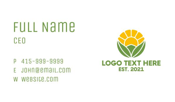 Natural Sunshine Garden Business Card Design Image Preview