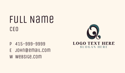 Vintage Brand Letter Q Business Card Image Preview