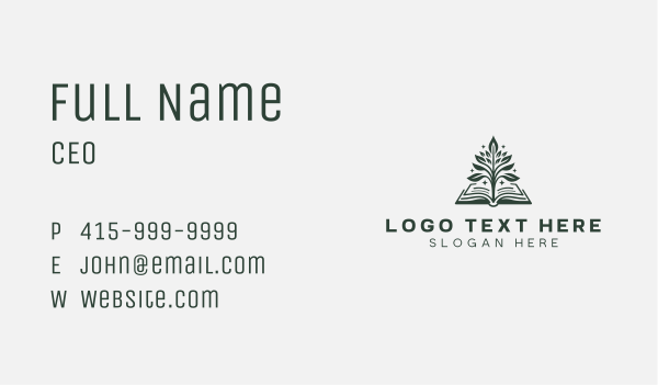 Literature Book Tree Business Card Design Image Preview