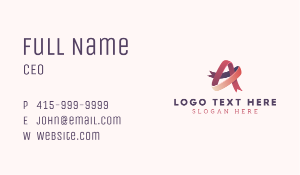 Gift Ribbon Letter A Business Card Design Image Preview