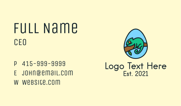 Chameleon Egg Business Card Design Image Preview