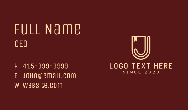 Shield Banner Letter J Business Card Design Image Preview