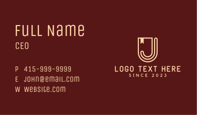 Shield Banner Letter J Business Card Image Preview