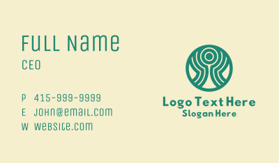 Green Abstract Person  Business Card Image Preview