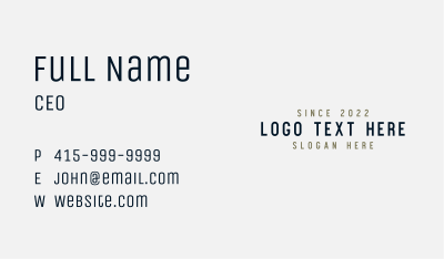 Generic Company Wordmark Business Card Image Preview