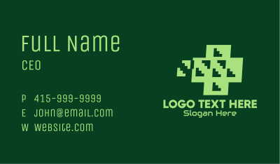 Green Tech Cross  Business Card