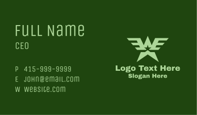 Military Star Wings  Business Card