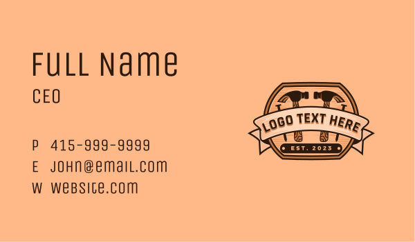 Hammer Nail Carpenter Business Card Design Image Preview
