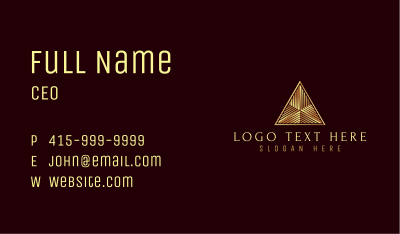 Golden Abstract Triangle Business Card Image Preview
