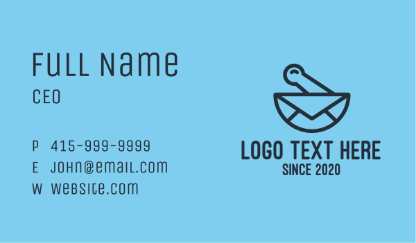 Blue Mixing Bowl Mail Business Card Design Image Preview