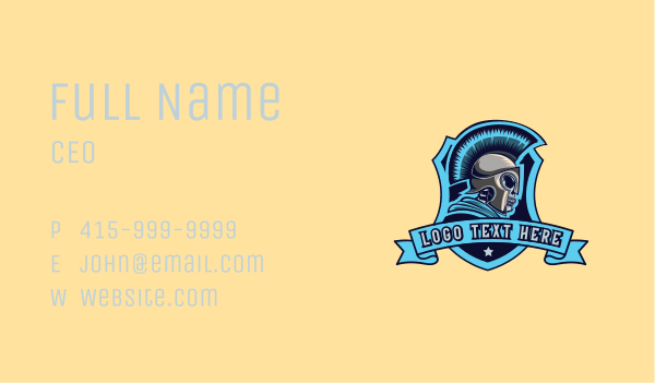Spartan Skull Gaming Business Card Design Image Preview