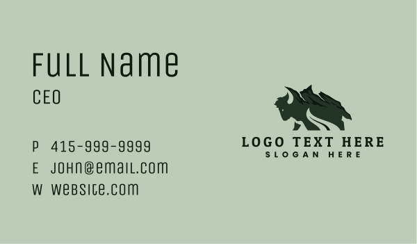 Buffalo Mountain Outdoor Business Card Design Image Preview