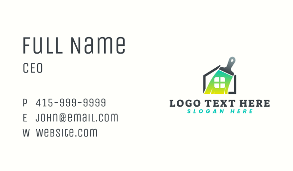 Home Improvement Paintbrush Business Card Design Image Preview