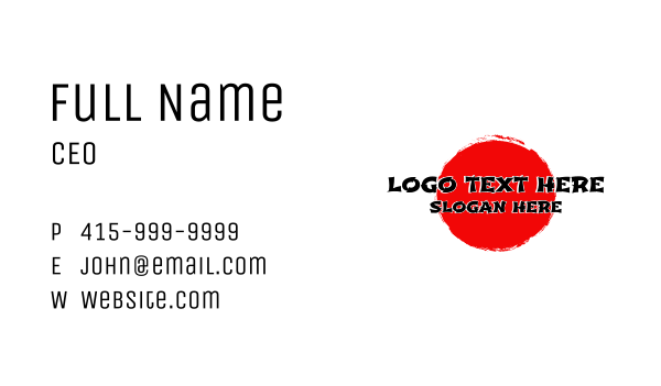 Asian Circle Wordmark Business Card Design Image Preview