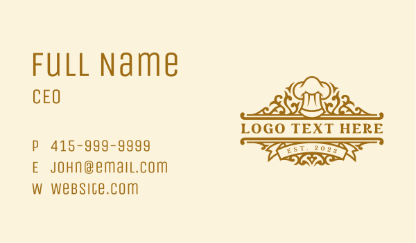 Restaurant Chef Toque Business Card Design Image Preview