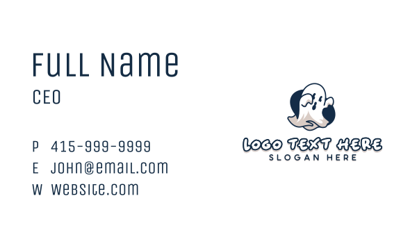 Spooky Haunted Ghost  Business Card Design Image Preview