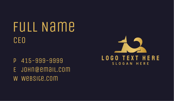 Premium Golden Dog Business Card Design Image Preview